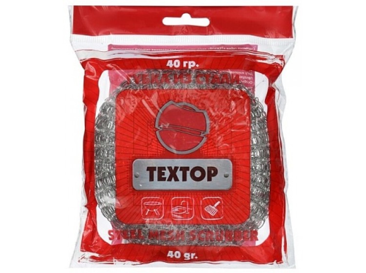 Мочалка мет. для посуды МЕГА 40г. (ТЕКСТОП)